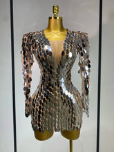 Women Sexy Mesh Stretch Sparkly Sequins Stage Performance Costume Dancer Singer Nightclub Evening Party Luxury Birthday Dress